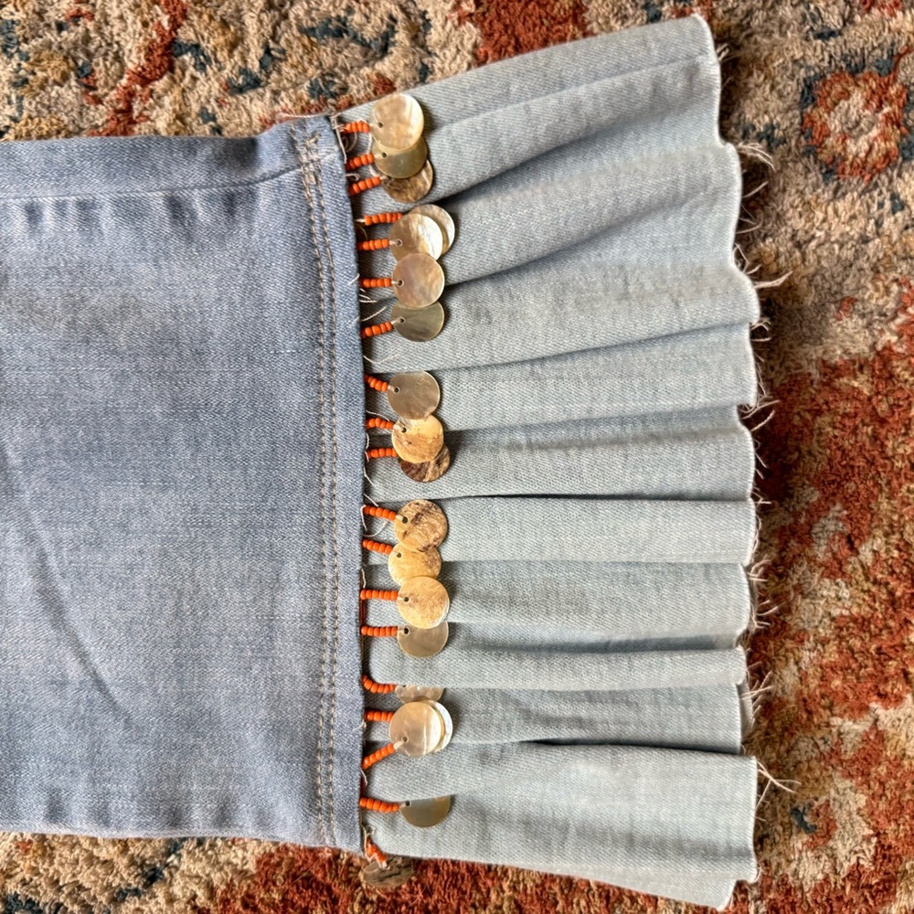 For the Republic Blue Flare Wide Leg Jeans - Picture 3 of 4